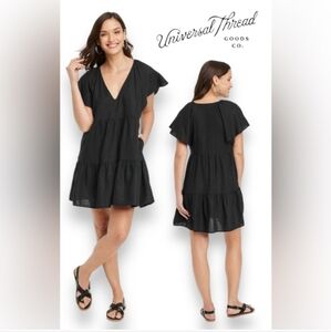 Universal Thread V- Neck Black Mini Dress